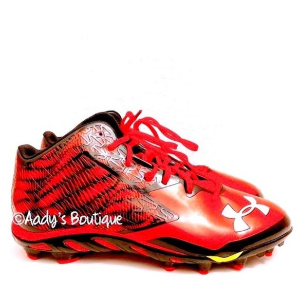Under Armour Cleats Clutch Fit Spine Red White Men's Size 16 New - Picture 2 of 8